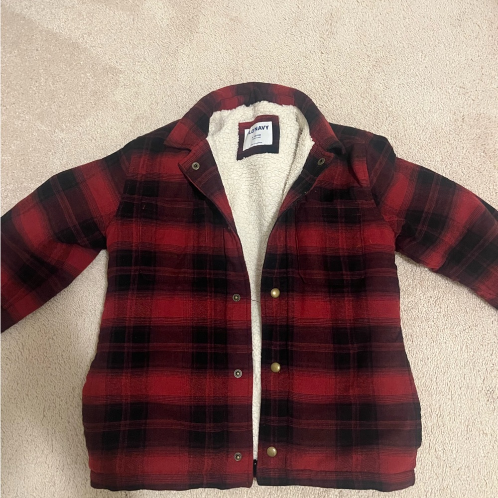 Old Navy Red and Black Plaid Kids Jacket